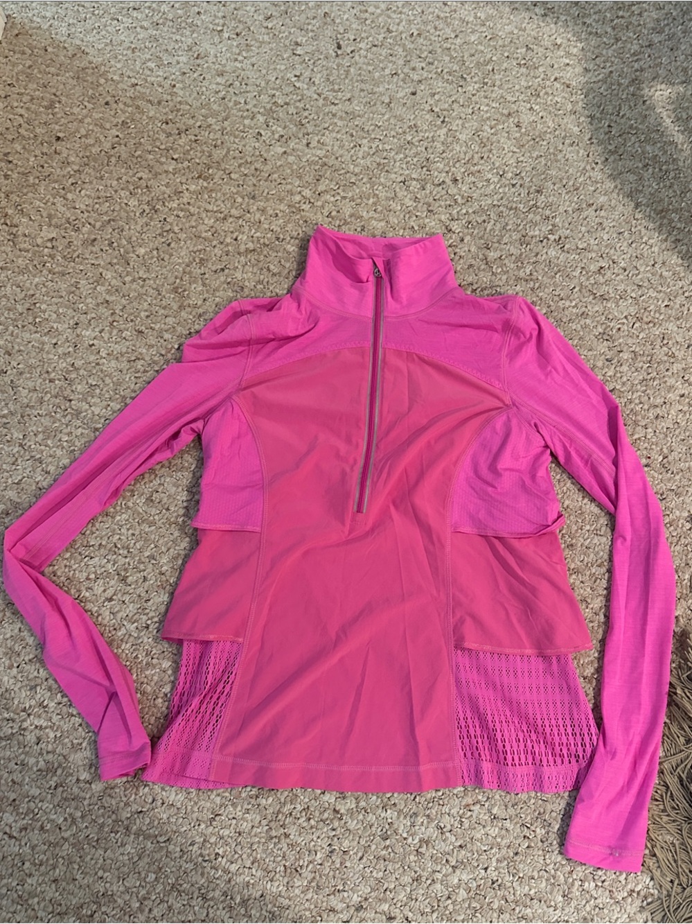 lululemon athletica Bright Pink Half-Zip Performance Top